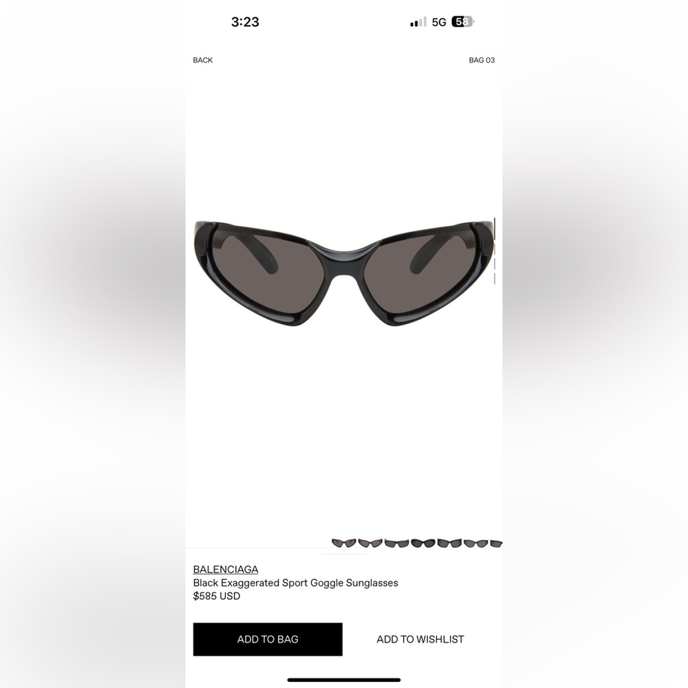 Black Exaggerated Sport Goggle Sunglasses
